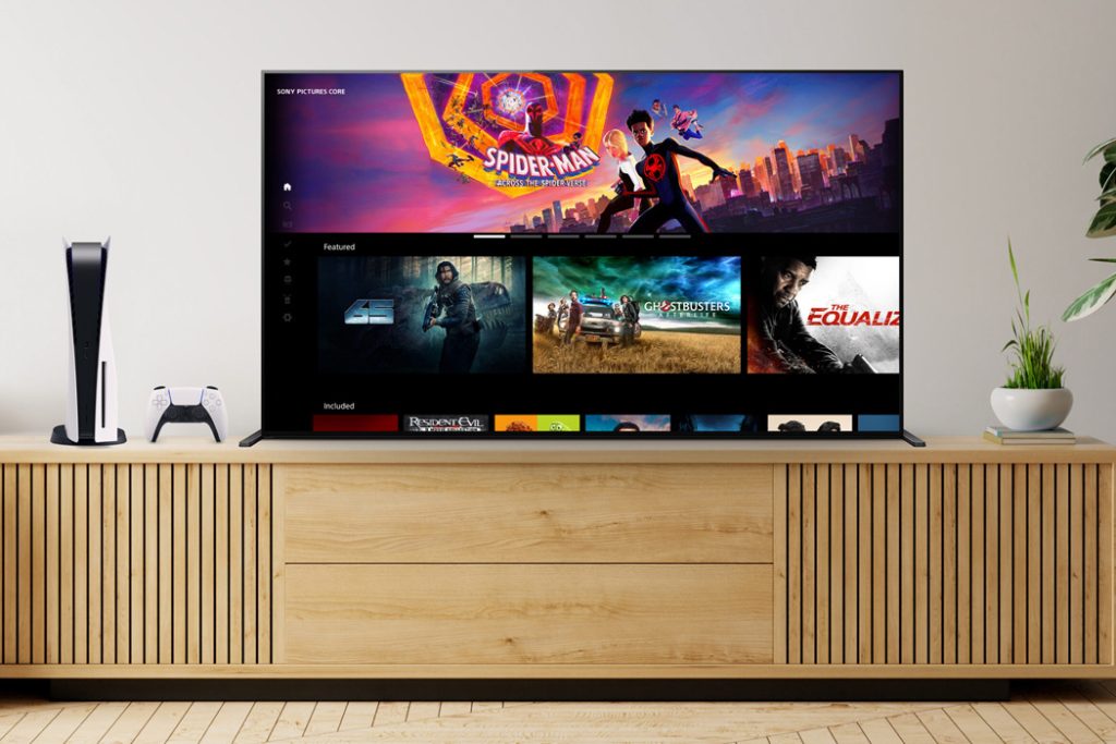 an image of Sony Pictures Core working on a TV through the PlayStation 5 console